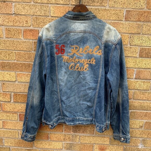 Vintage True Religion Jean Jacket XXL JIMMY Embroidered - Picture 1 of 6